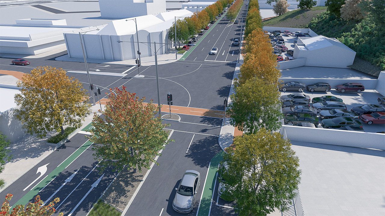 Svg+xml;charset=utf — tract Mair street upgrade - 3d visualisation - tract media