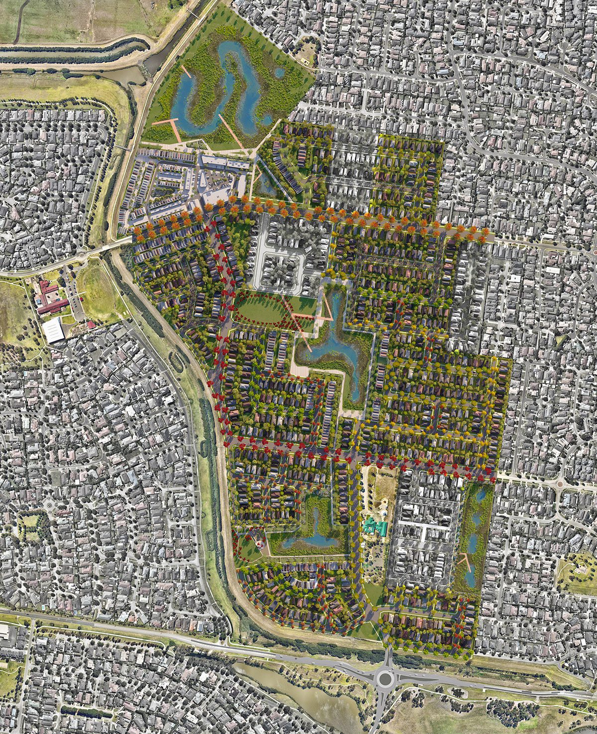 Svg+xml;charset=utf — tract Alira - masterplan 3d visualisation - tract media