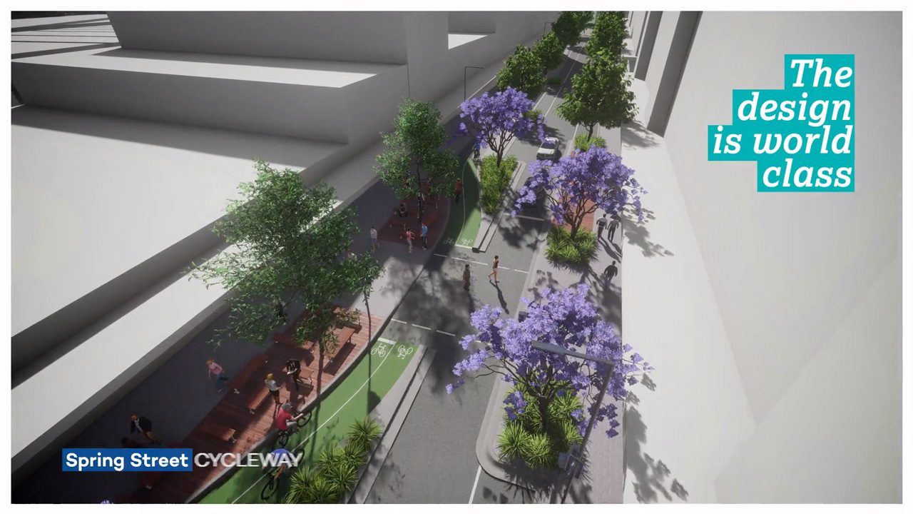 Svg+xml;charset=utf — tract Bondi junction cycleway - spring street - video production animation - tract media
