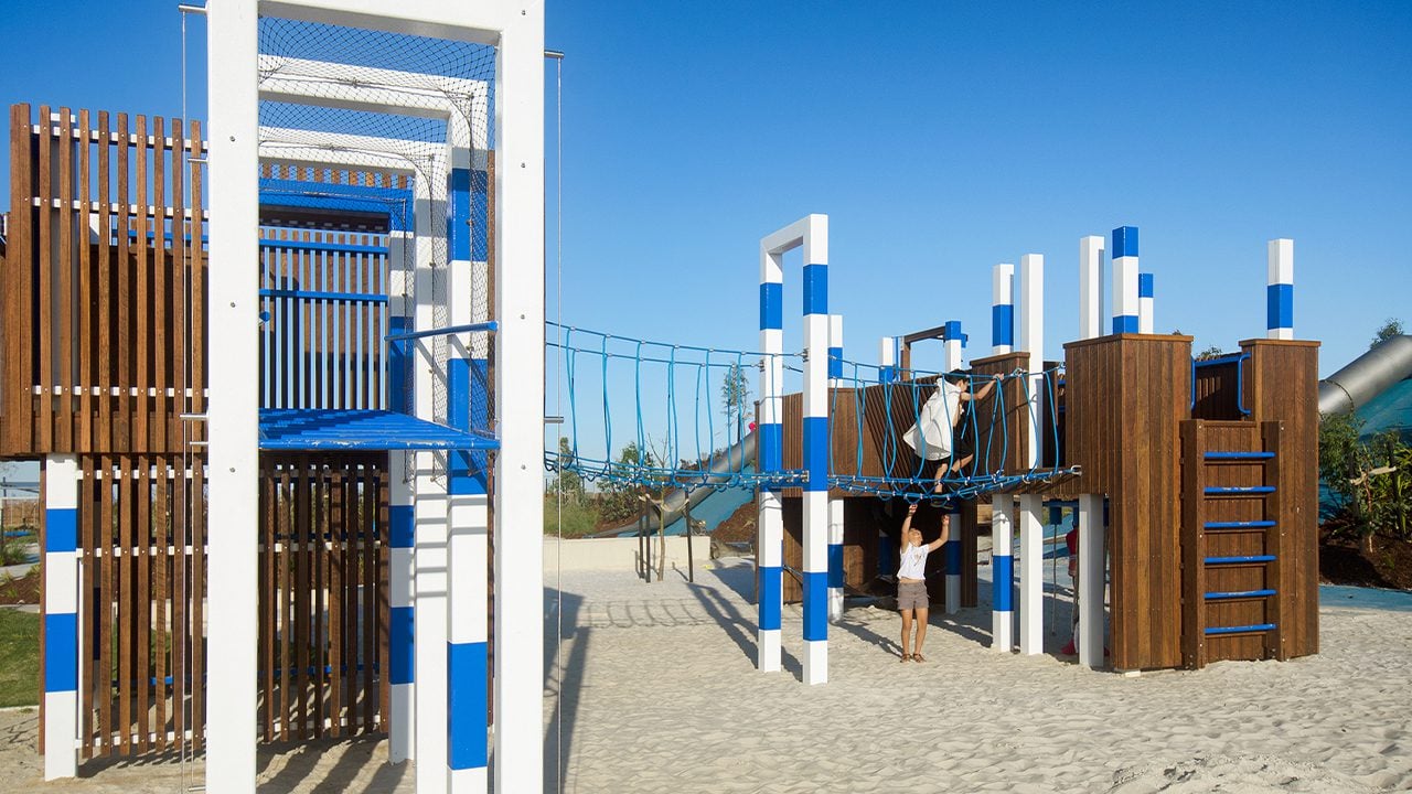 Svg+xml;charset=utf — tract Children playing in the crocodile park playground